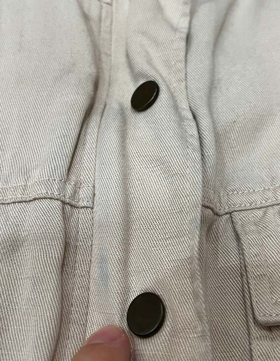 Rails Collins Utility Military Jacket in Bone Bone Linen Blend Size Medium - Picture 7 of 11